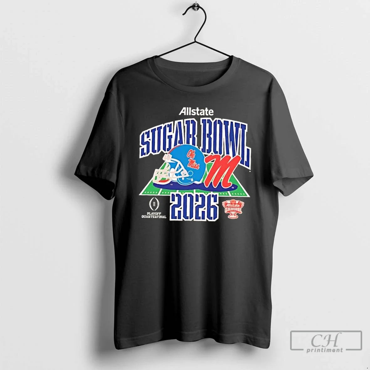 Classic 2026 Playoff Quarterfinal Allstate Sugar Bowl Ole Miss Football Helmet T-Shirts
