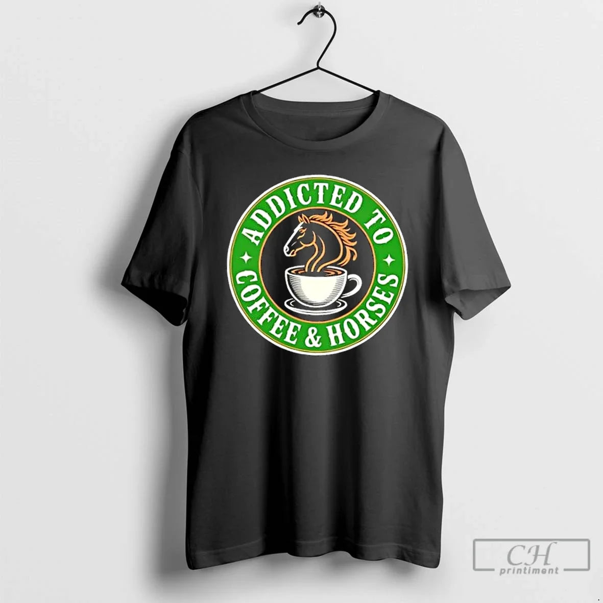 Classic Addicted Coffee Horses T-Shirts