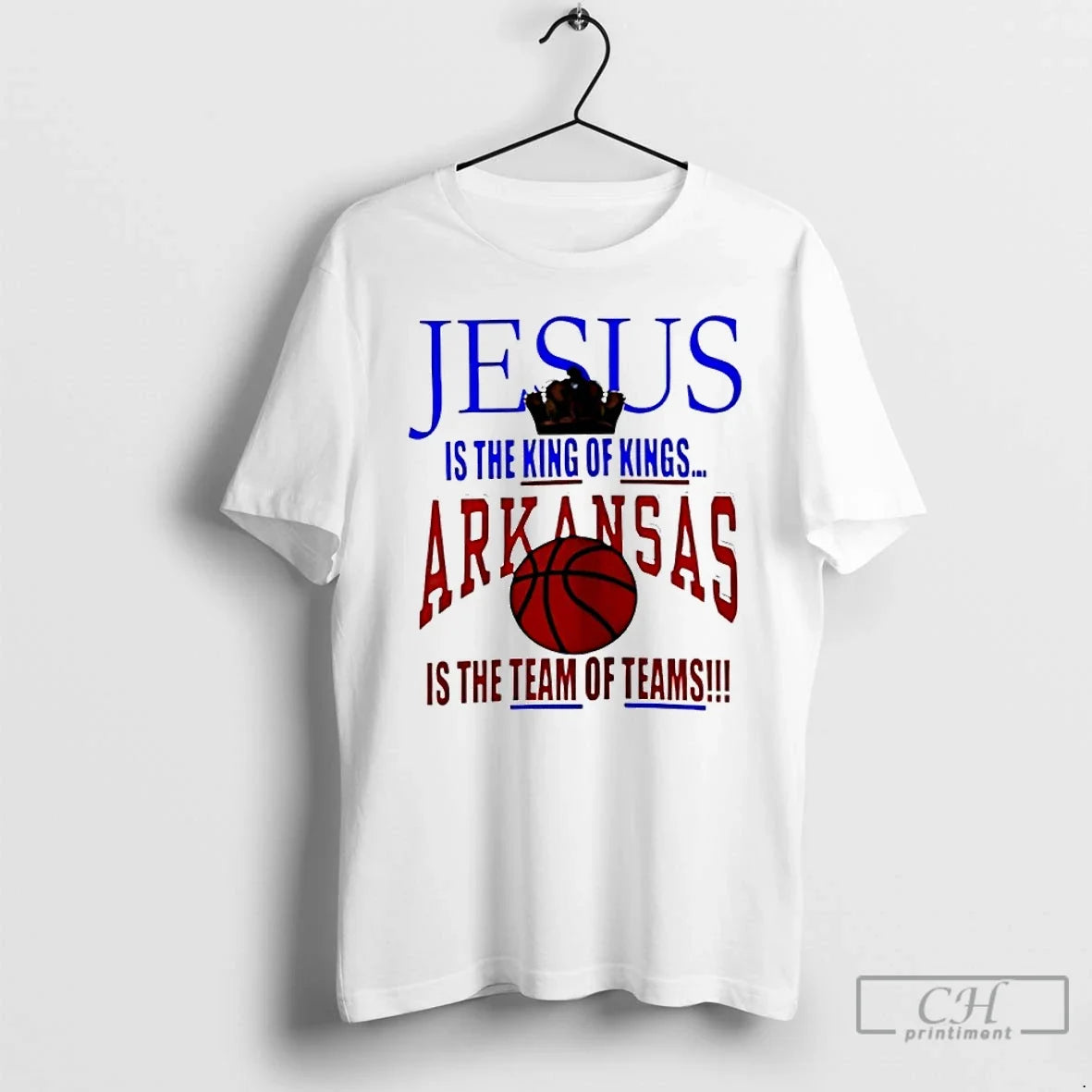 Classic Arkansas Razorbacks Basketball Jesus Is King Kings T-Shirts