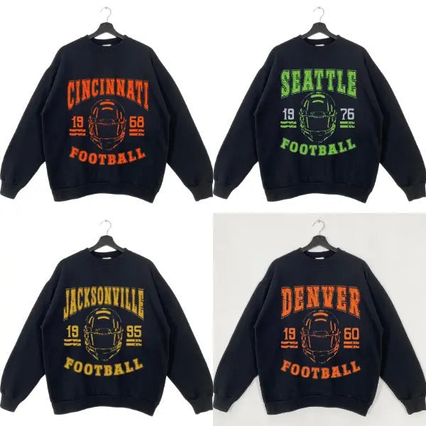 Classic Black Football Retro All Team Fans T-Shirts