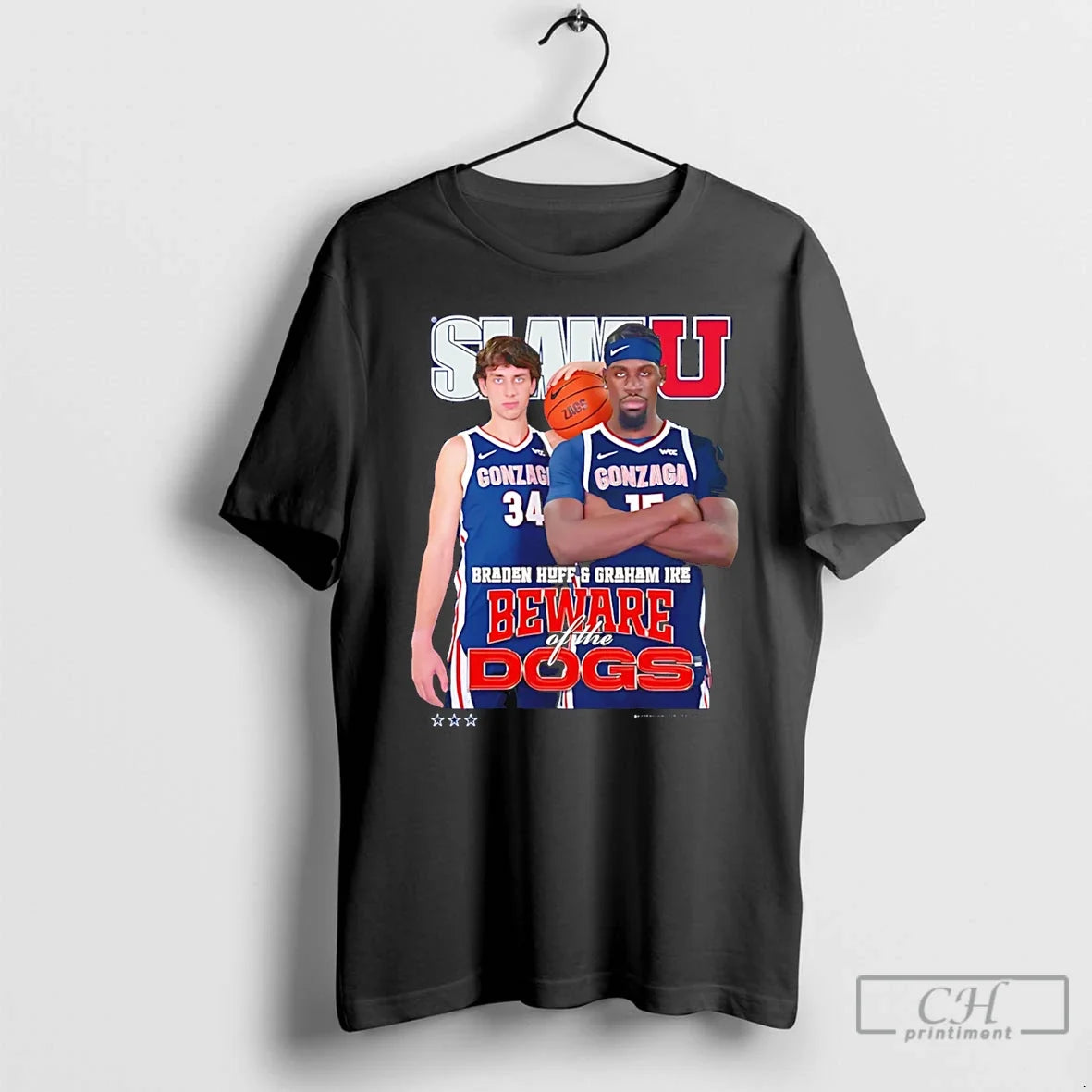 Classic Braden Huff And Graham Ike Gonzaga Bulldogs Slamu Beware Of The Dogs T Shirts