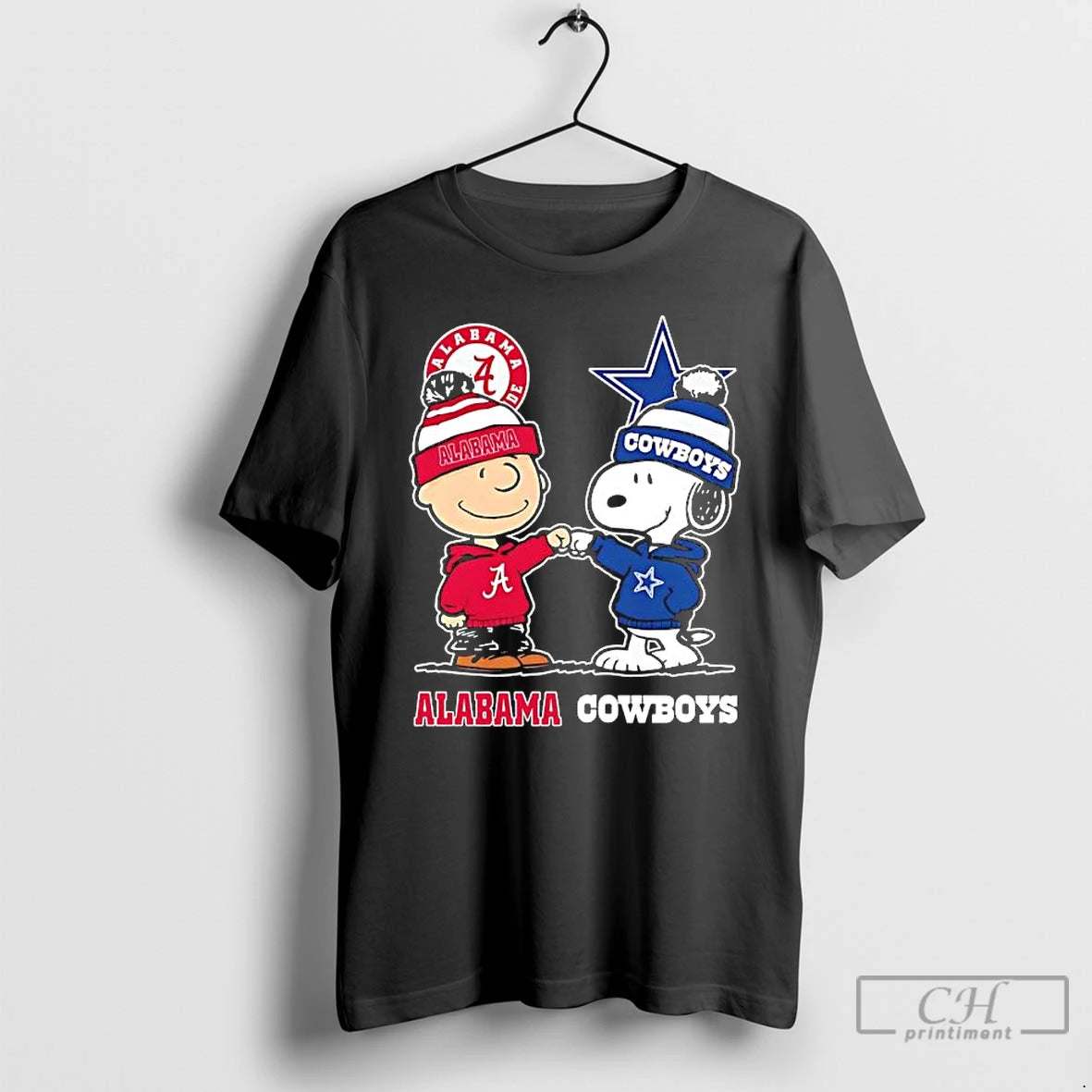 Classic Charlie Brown And Snoopy Alabama Crimson Tide X Dallas Cowboys T Shirts