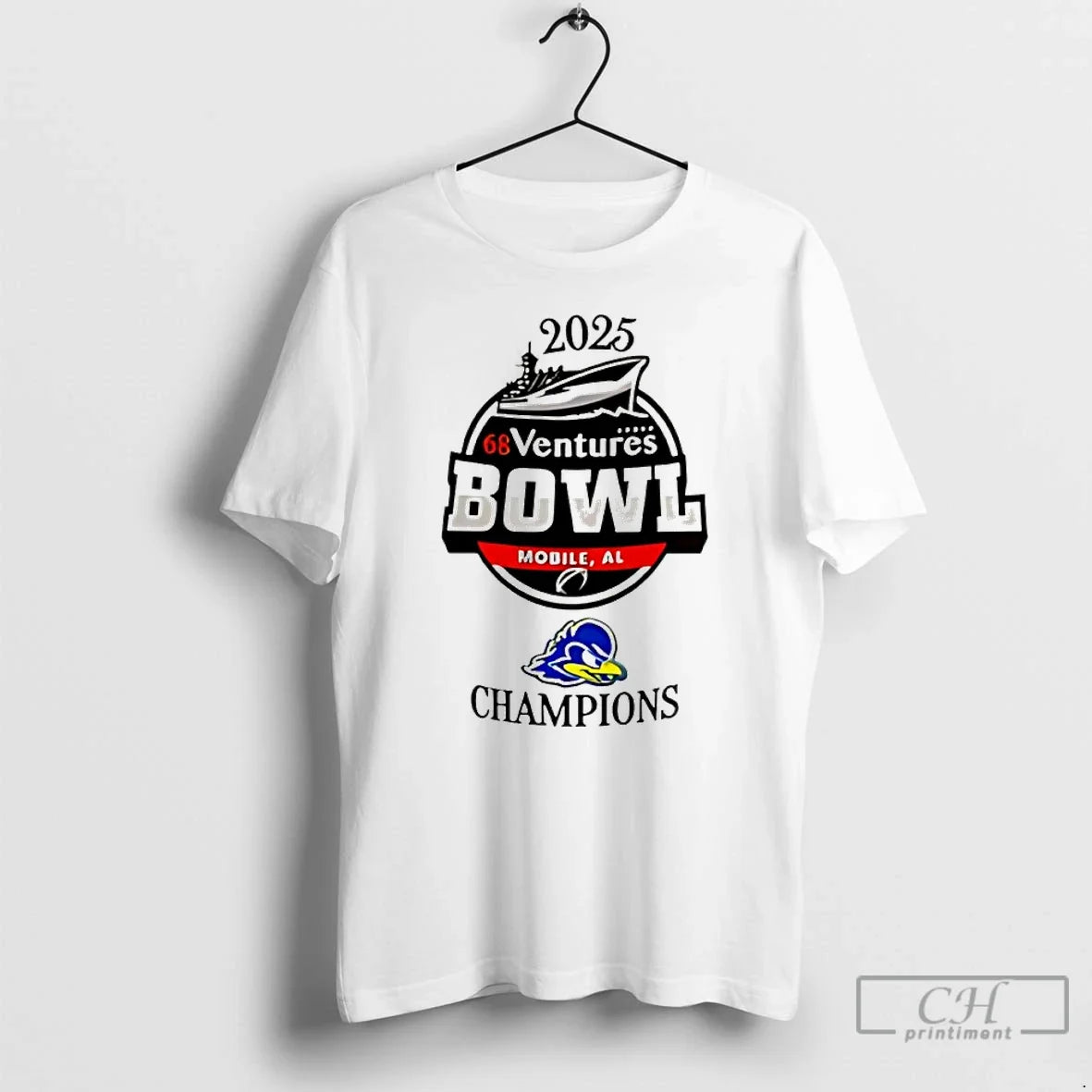 Classic Delaware Blue Hens 2025 68 Ventures Bowl Champions T-Shirts