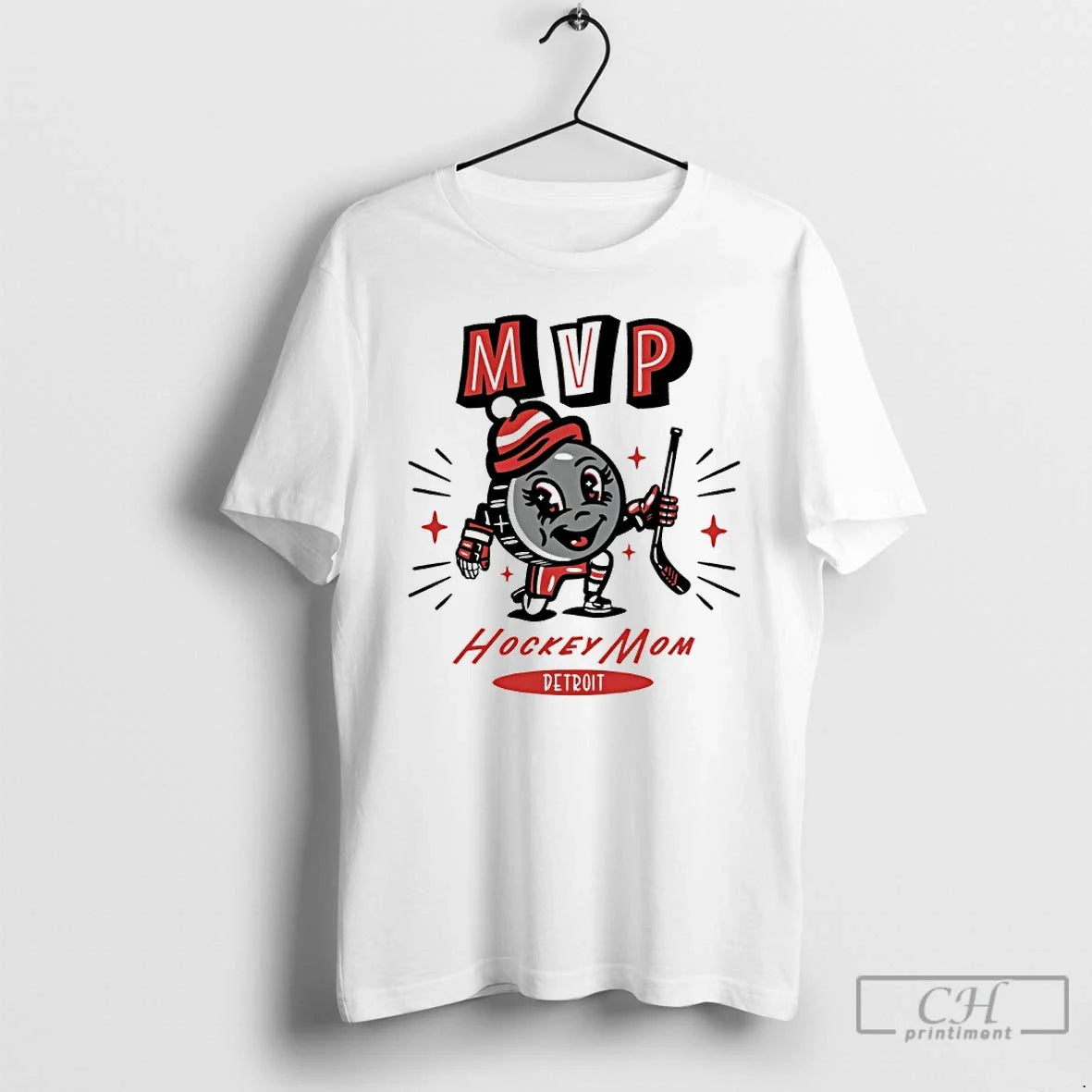 Classic Detroit Red Wings 2025 Mvp Hockey Mom T-Shirts