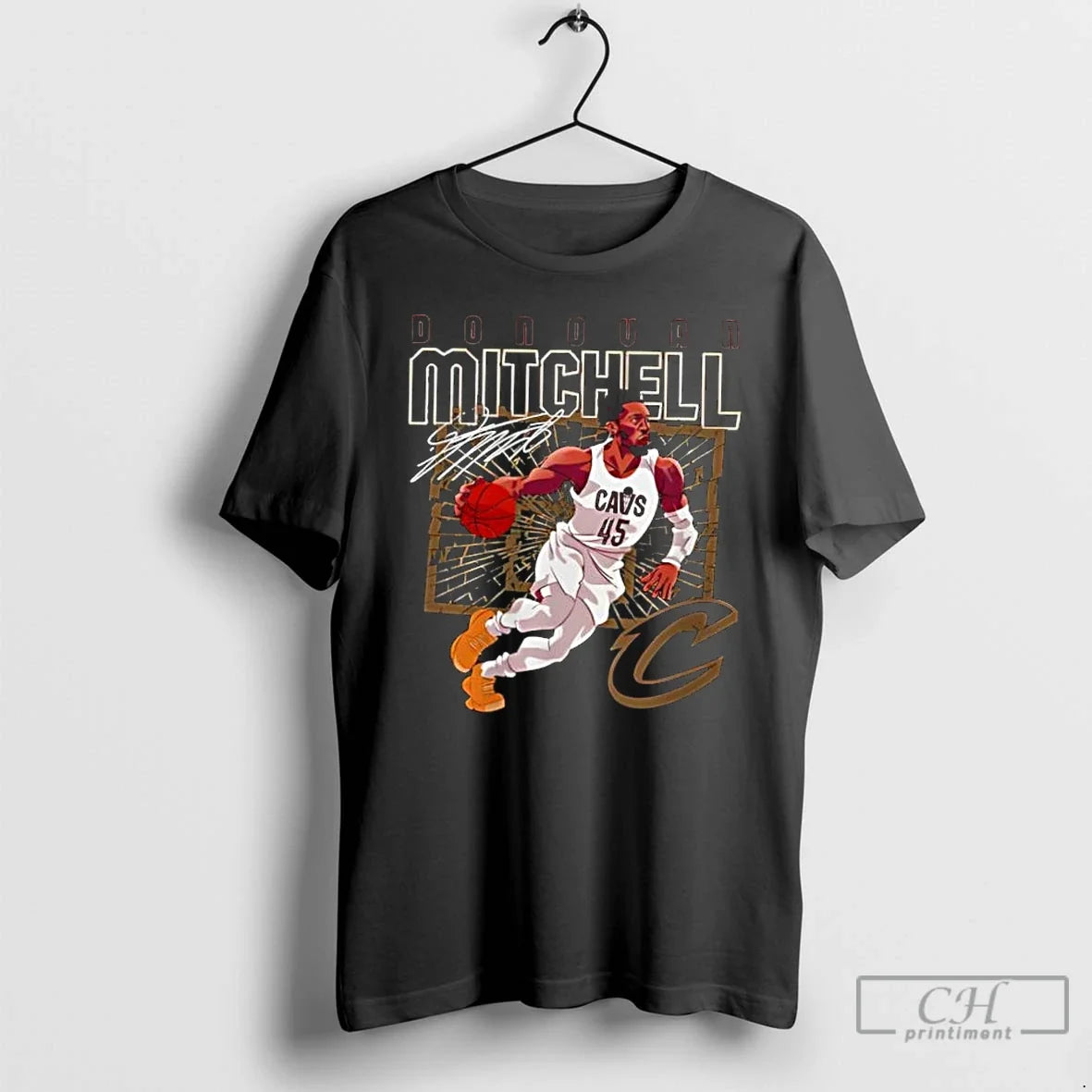 Classic Donovan Mitchell Cleveland Cavaliers Shattered Signature T-Shirts