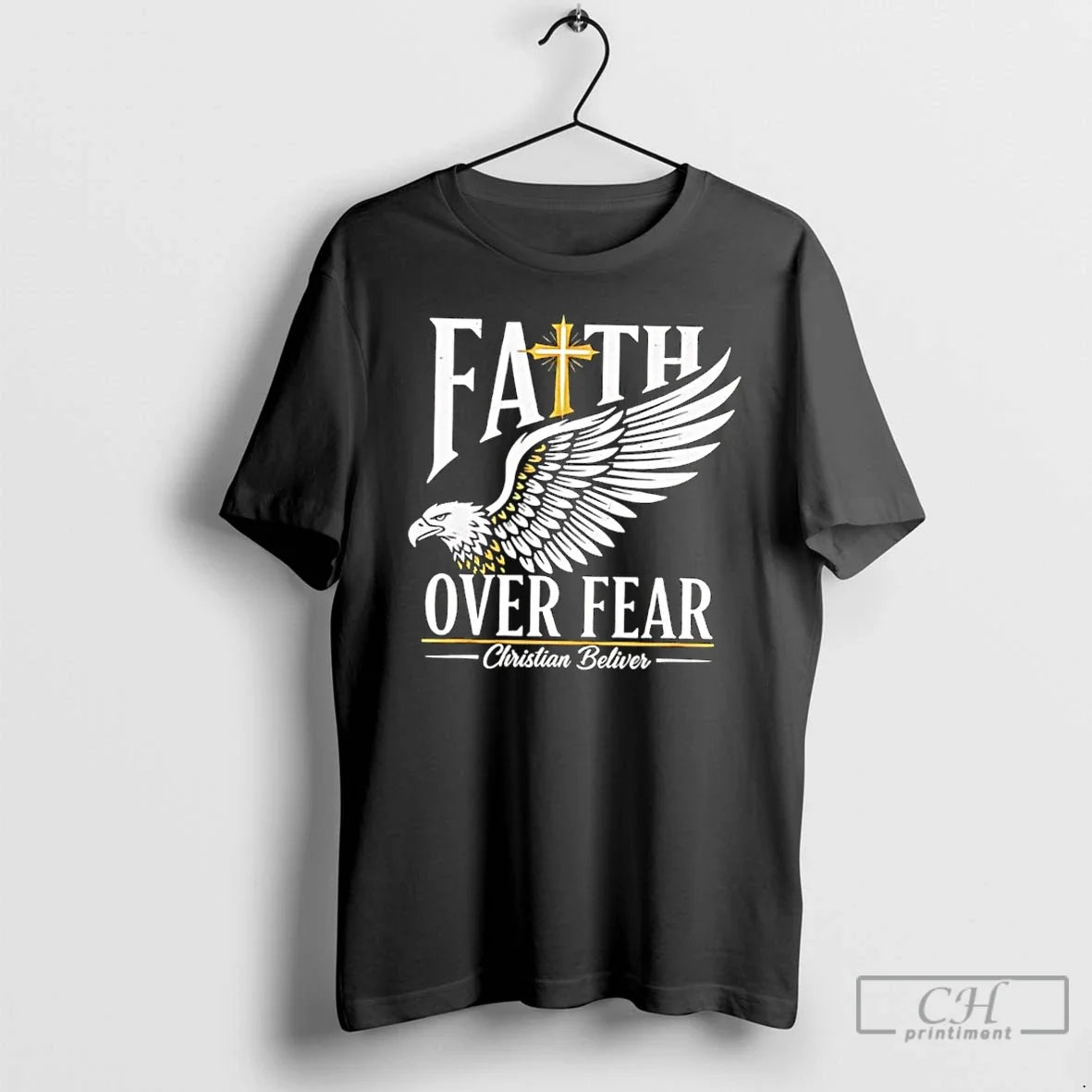 Classic Faith Over Fear Christian Believer Inspirational T-Shirts