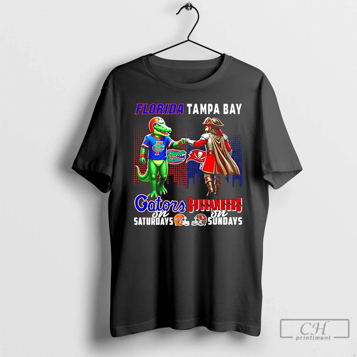Classic Florida Gators Saturdays Vs Tampa Bay Buccaneers Sundays Mascot Skyline T-Shirts