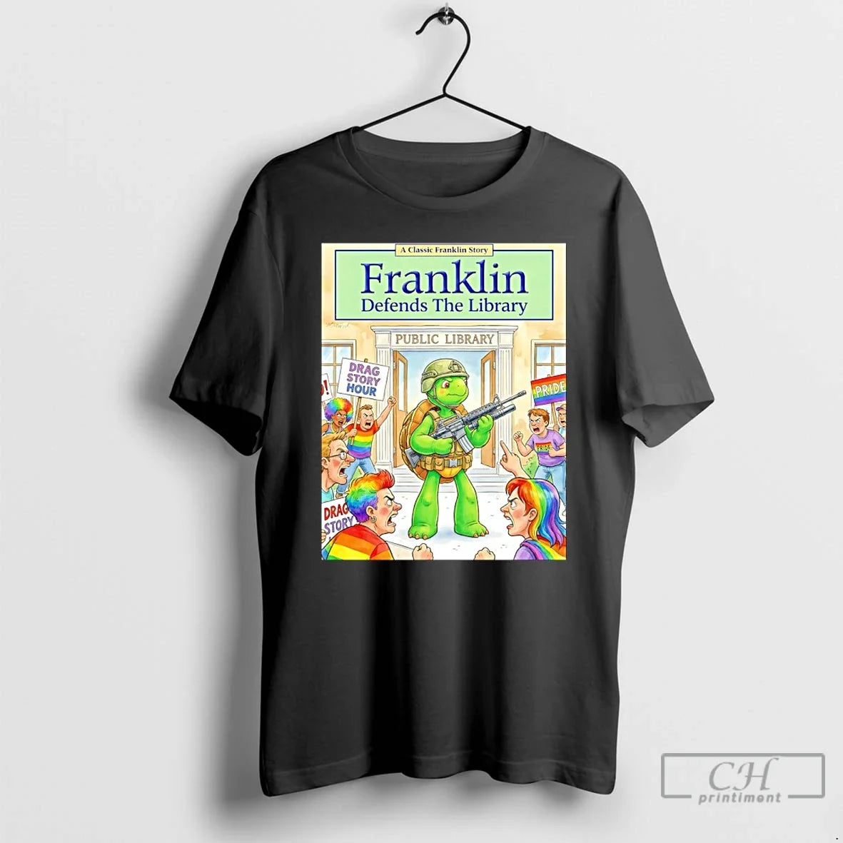 Classic Franklin Defends Library T-Shirts