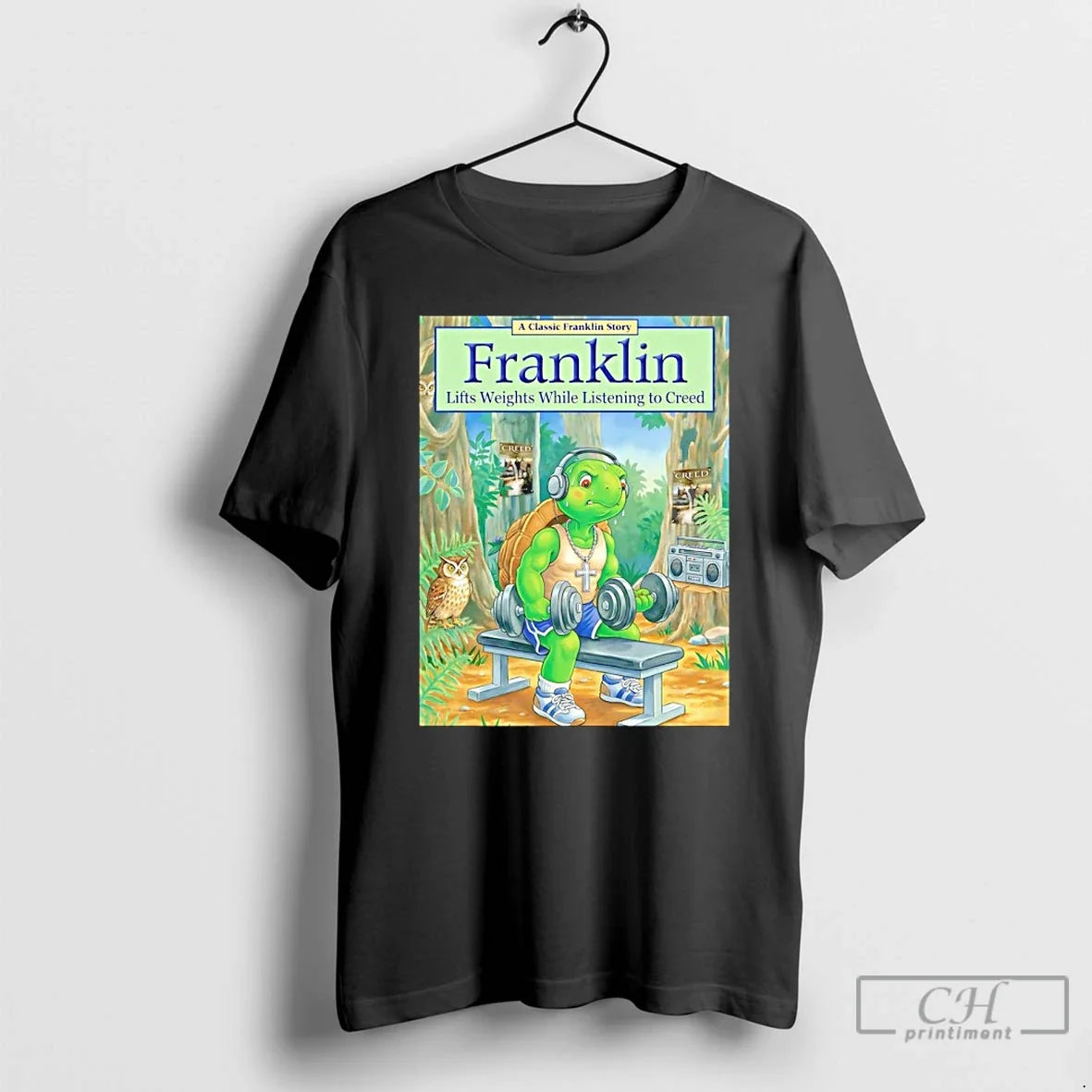 Classic Franklin Lifts Weights While Listening Creed T-Shirts