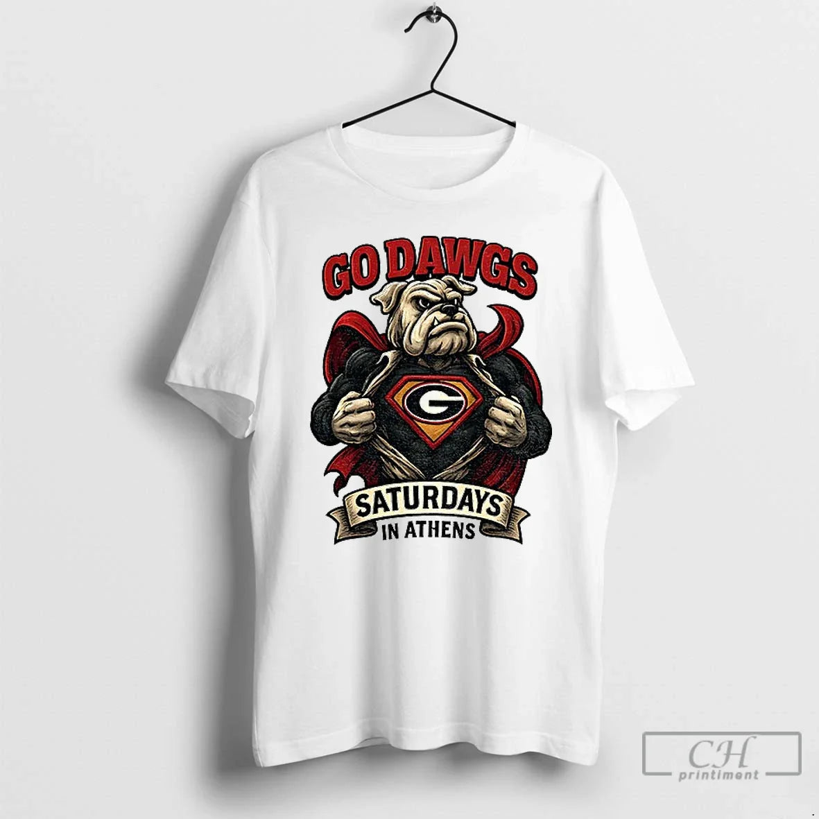 Classic Georgia Bulldogs Mascot Super Bulldog Vintage Saturdays Athens T-Shirts
