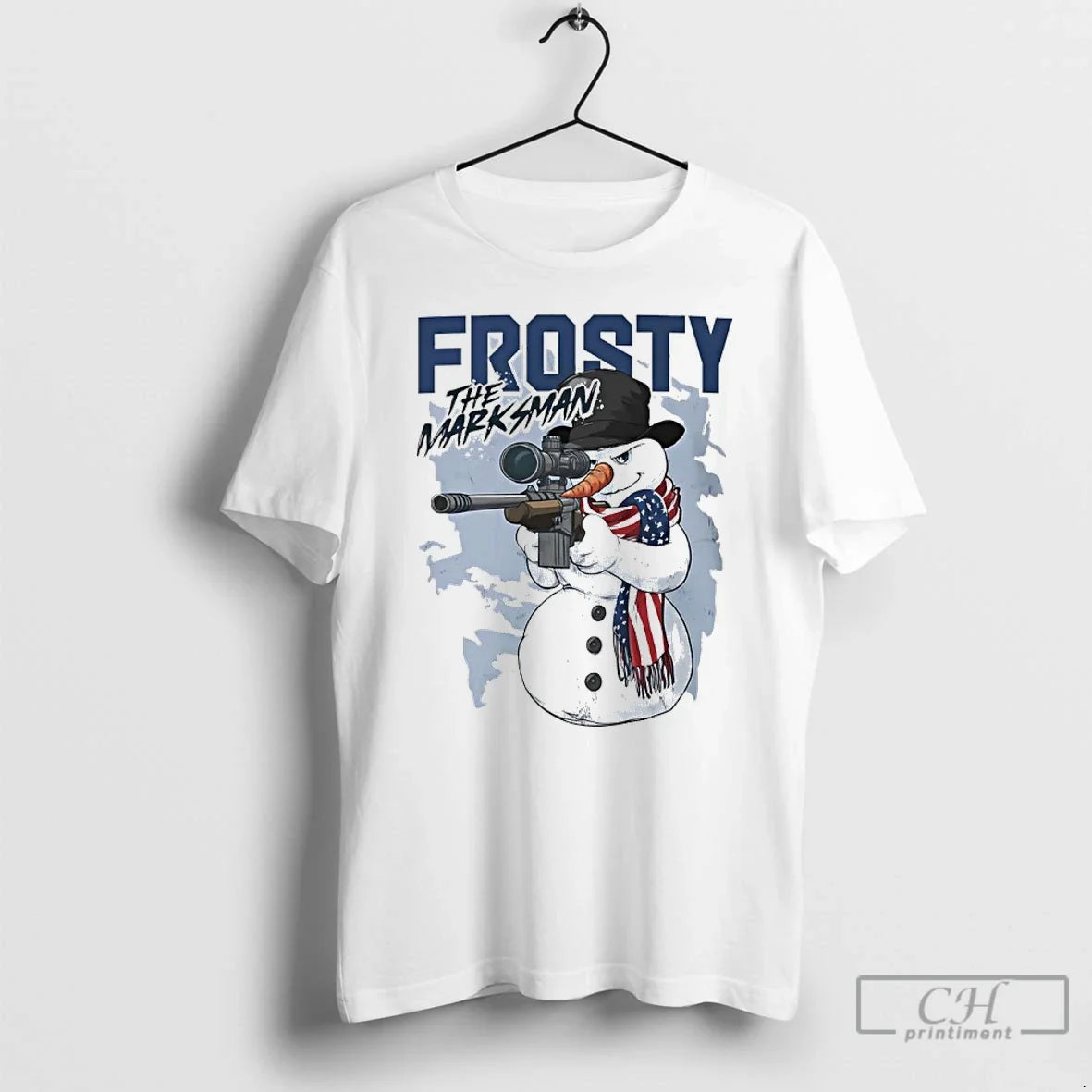 Classic Gun Snowman Frosty Marksman T-Shirts