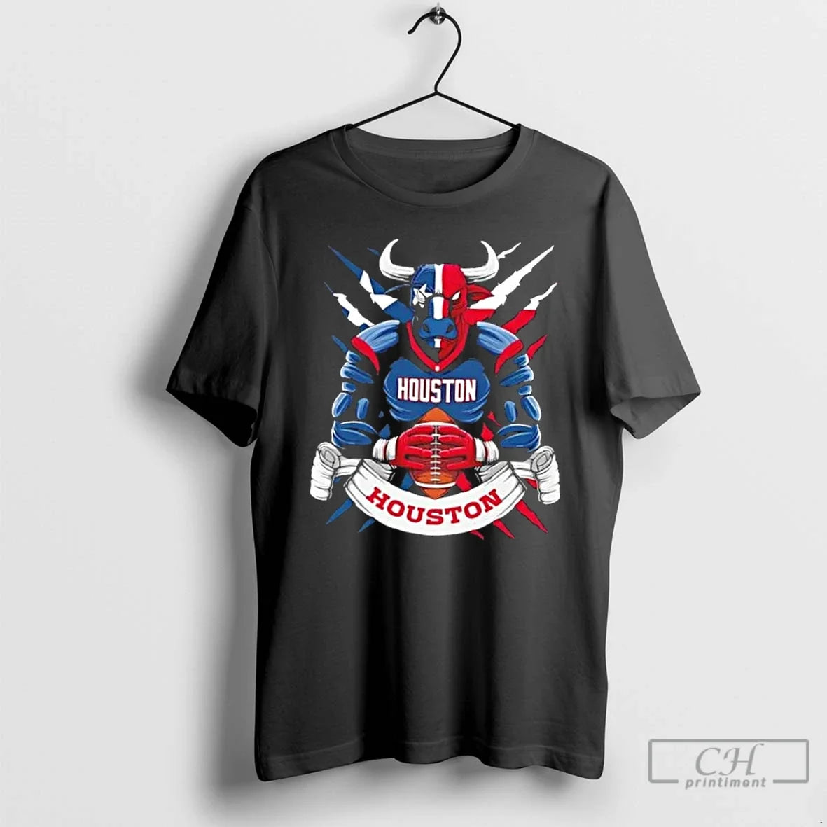 Classic Houston Texans Football Mascot Hug Ball T-Shirts
