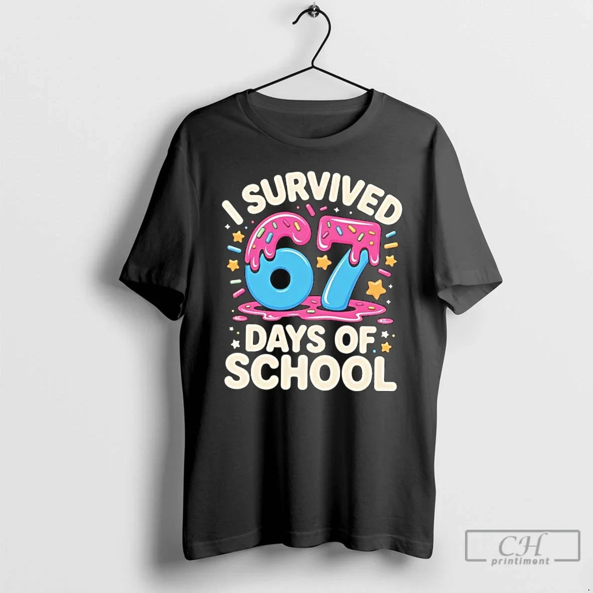 Classic I Survived 67 Days School Funny Meme Teacher T-Shirts