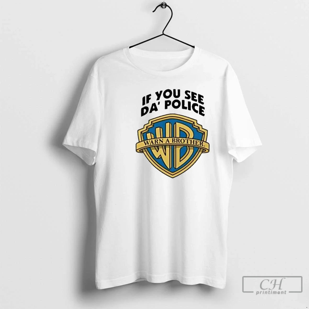 Classic If You See Da Police Warn Brother Circle White T-Shirts