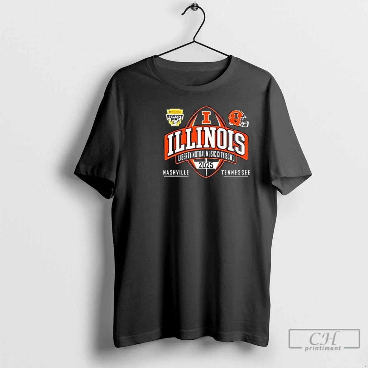 Classic Illinois 2025 Liberty Mutual Music City Event Circle Black T-Shirts
