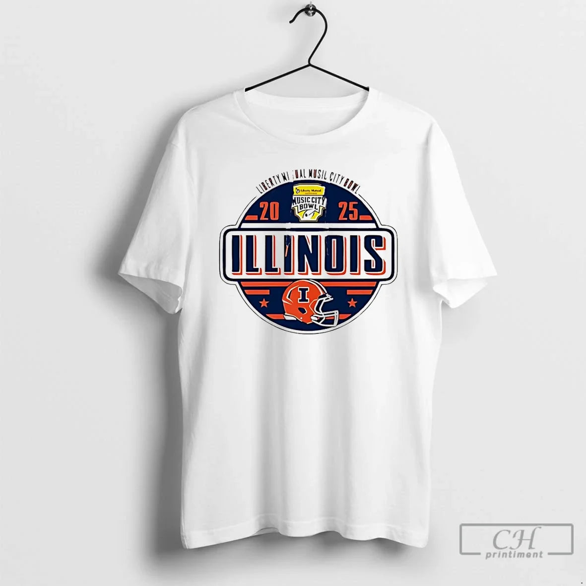Classic Illinois Fighting Illini 2025 Liberty Mutual Music City Bowl Logo T-Shirts