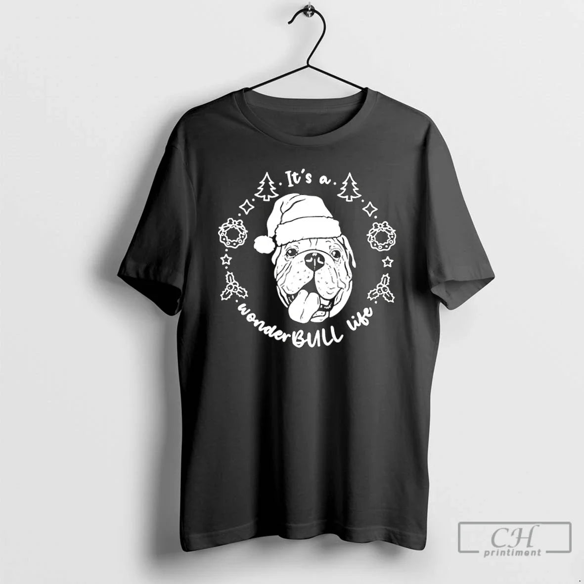Classic Wonder Bull Life Bulldog Santa T-Shirts