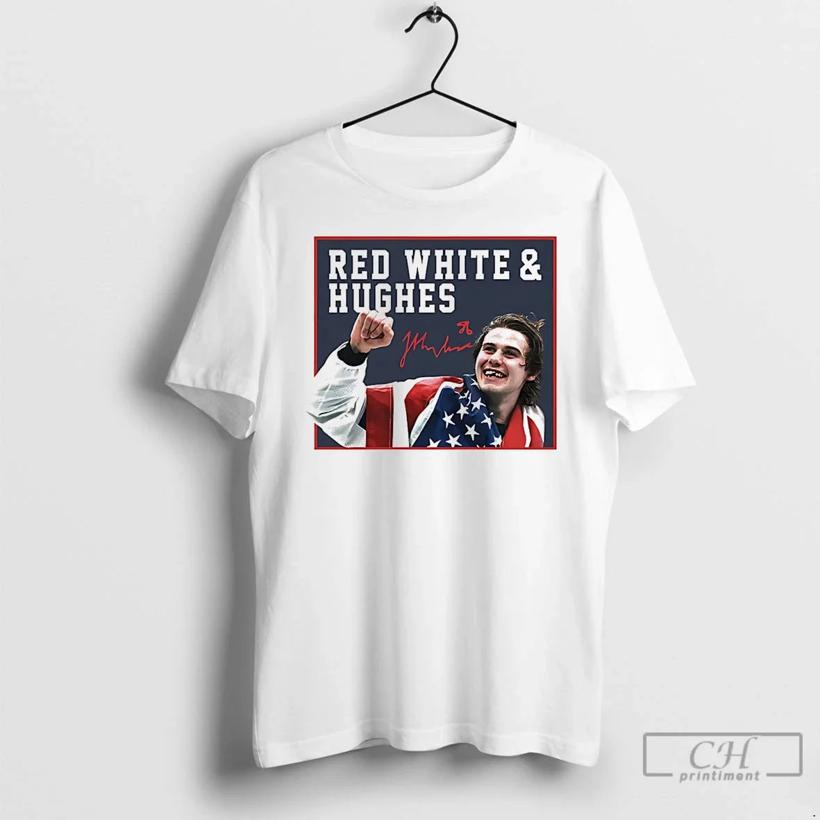 Classic Jack Hughes Usa Hockey Golden Goal 2026 Red White Hughes