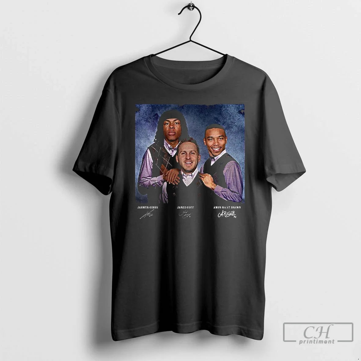 Classic Jahmyr Gibbs Jared Goff Amon Ra St Brown Detroit Lions Stepbrothers Vintage Signature T-Shirts