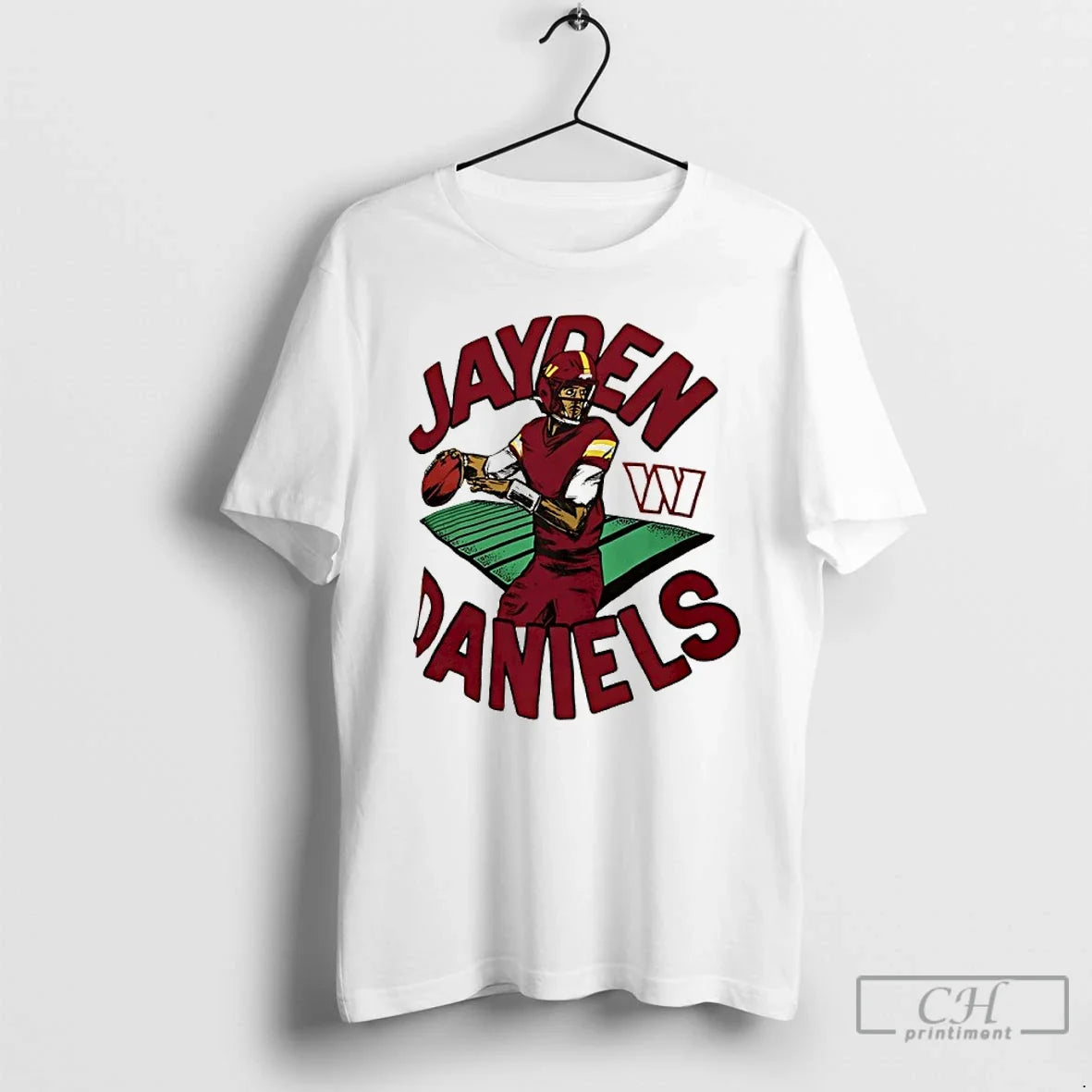 Classic Jayden Daniels Washington Commanders Caricature Player Vintage T-Shirts