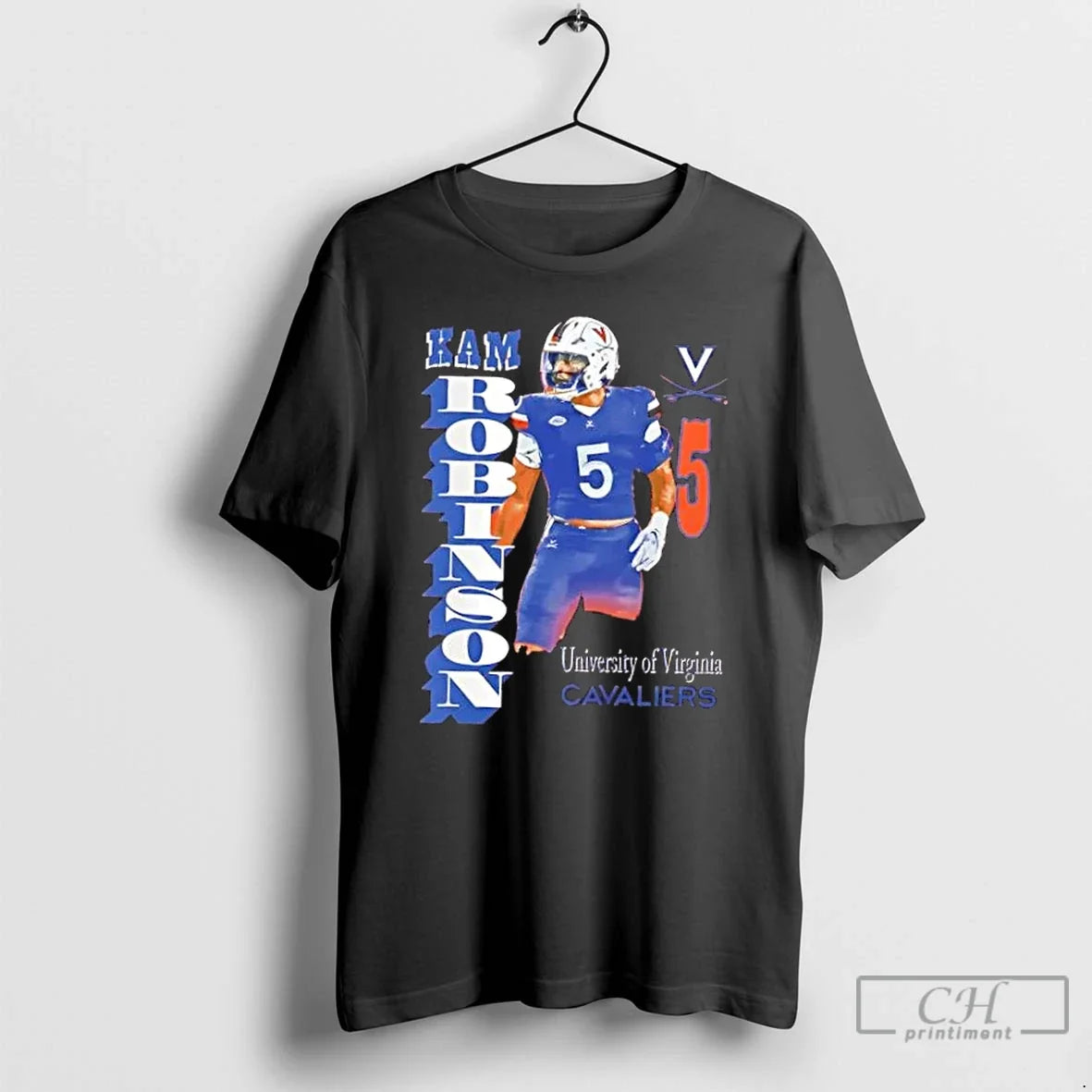 Classic Kam Robinson Virginia Cavaliers Portrait T-Shirts