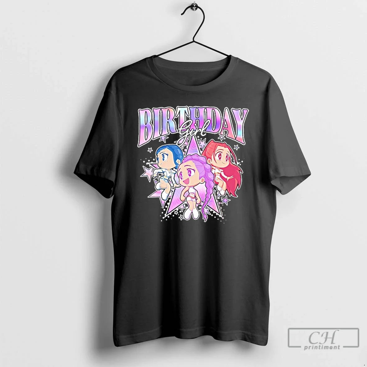 Classic Kpop Demon Hunters Girl Adorable Chibi Group Shot T-Shirts