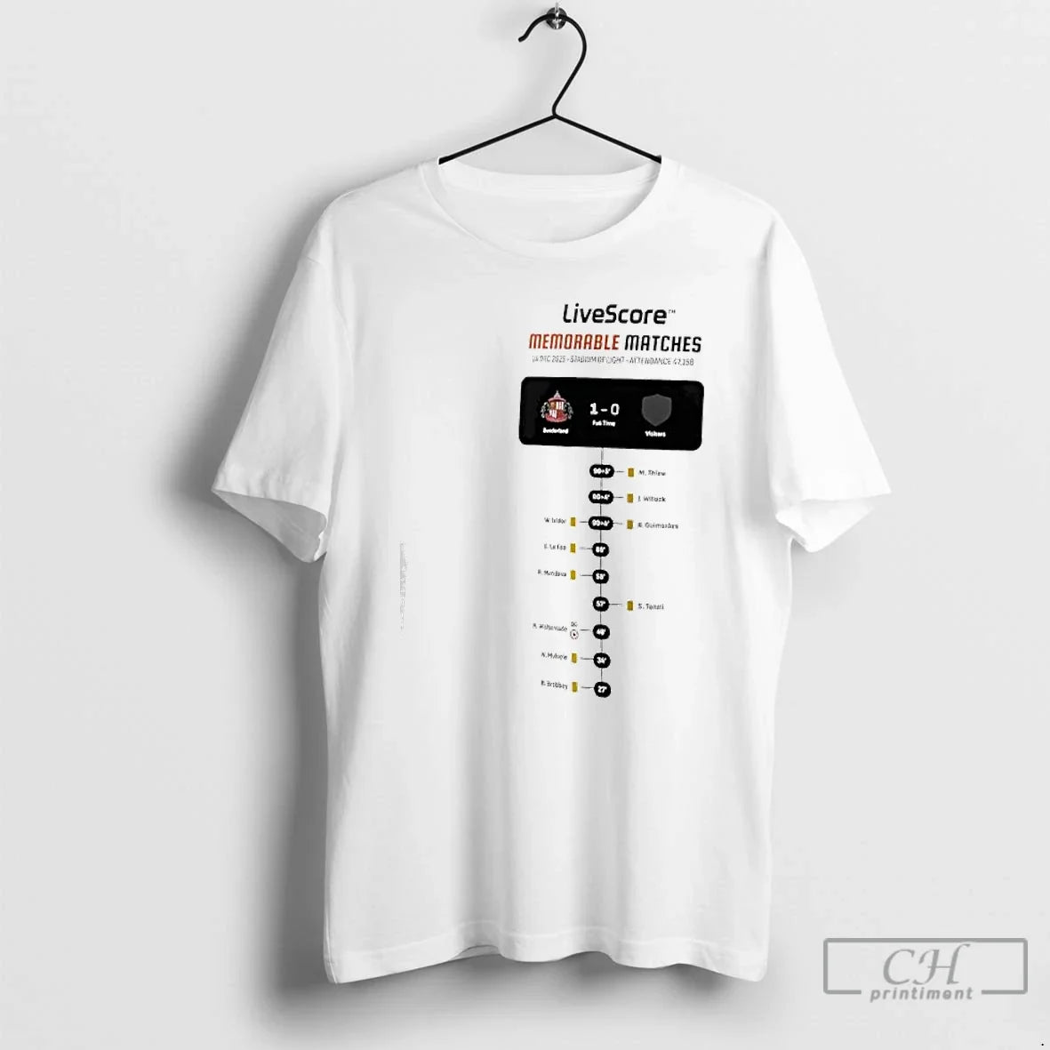 Classic Livescore Memorable Matches 1 0 Football Match T-Shirts