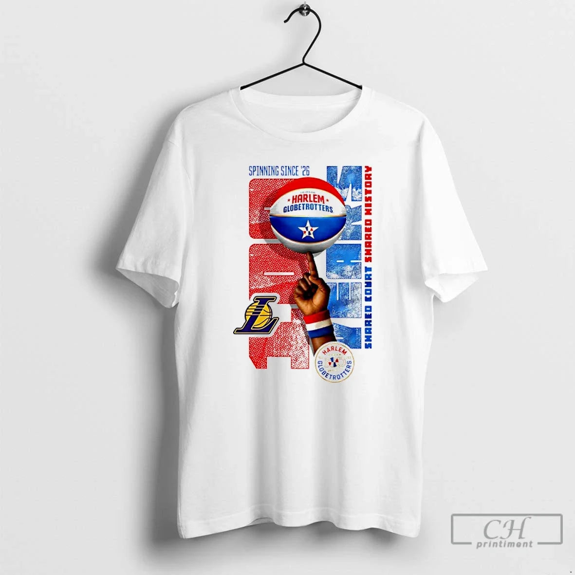 Classic Los Angeles Lakers X Harlem Globetrotters Spinning Since 26 T-Shirts