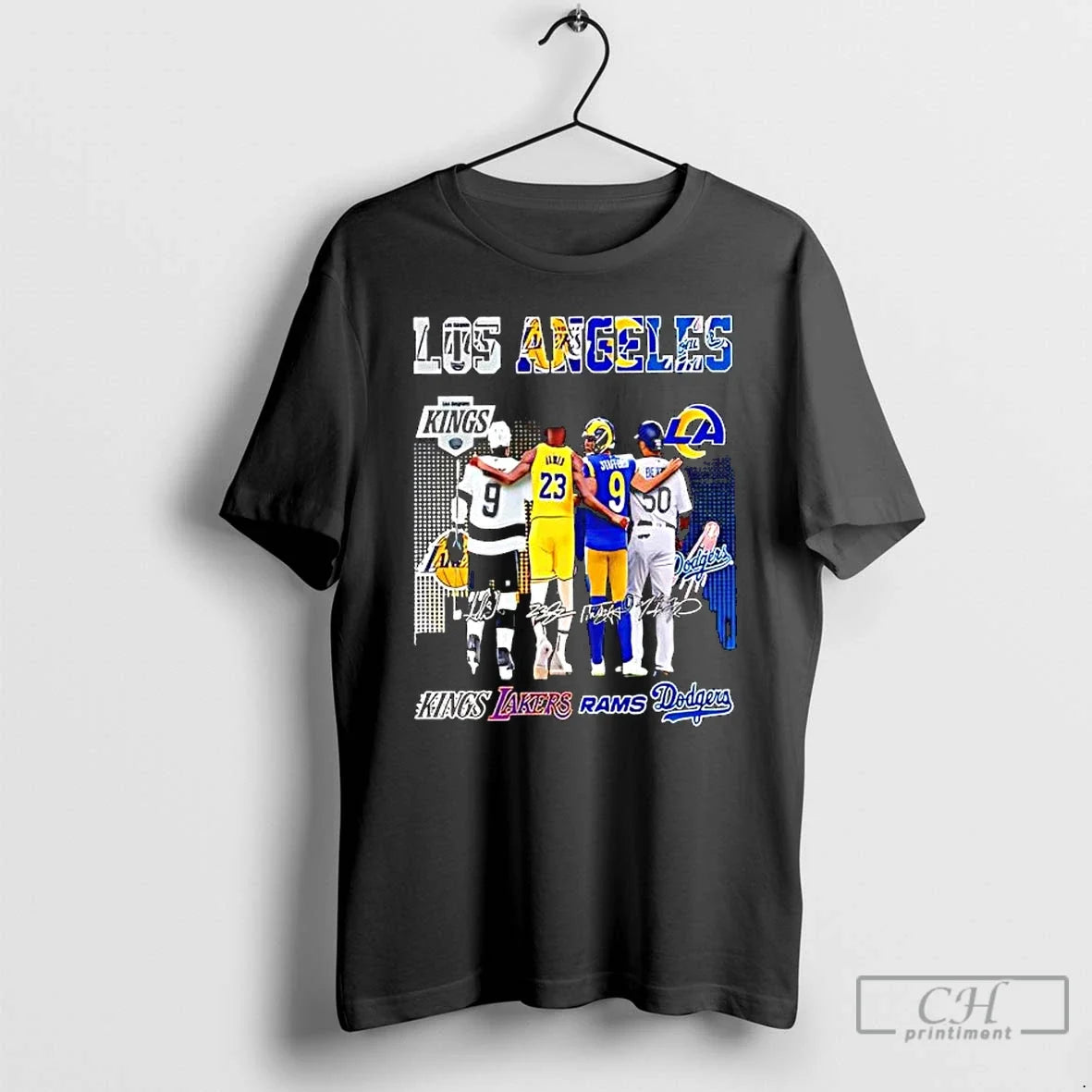 Classic Los Angeles Professional Sports Teams Players Kings Lakers Rams Dodgers T-Shirts