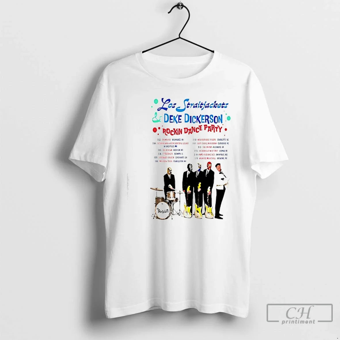 Classic Los Straitjackets Rockin Dance Party 2026 Shows T-Shirts