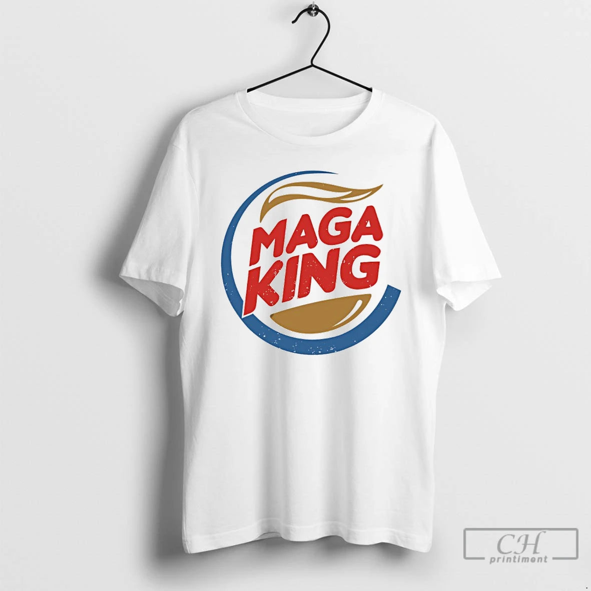 Classic Maga King Burger King Parody Logo T Shirts