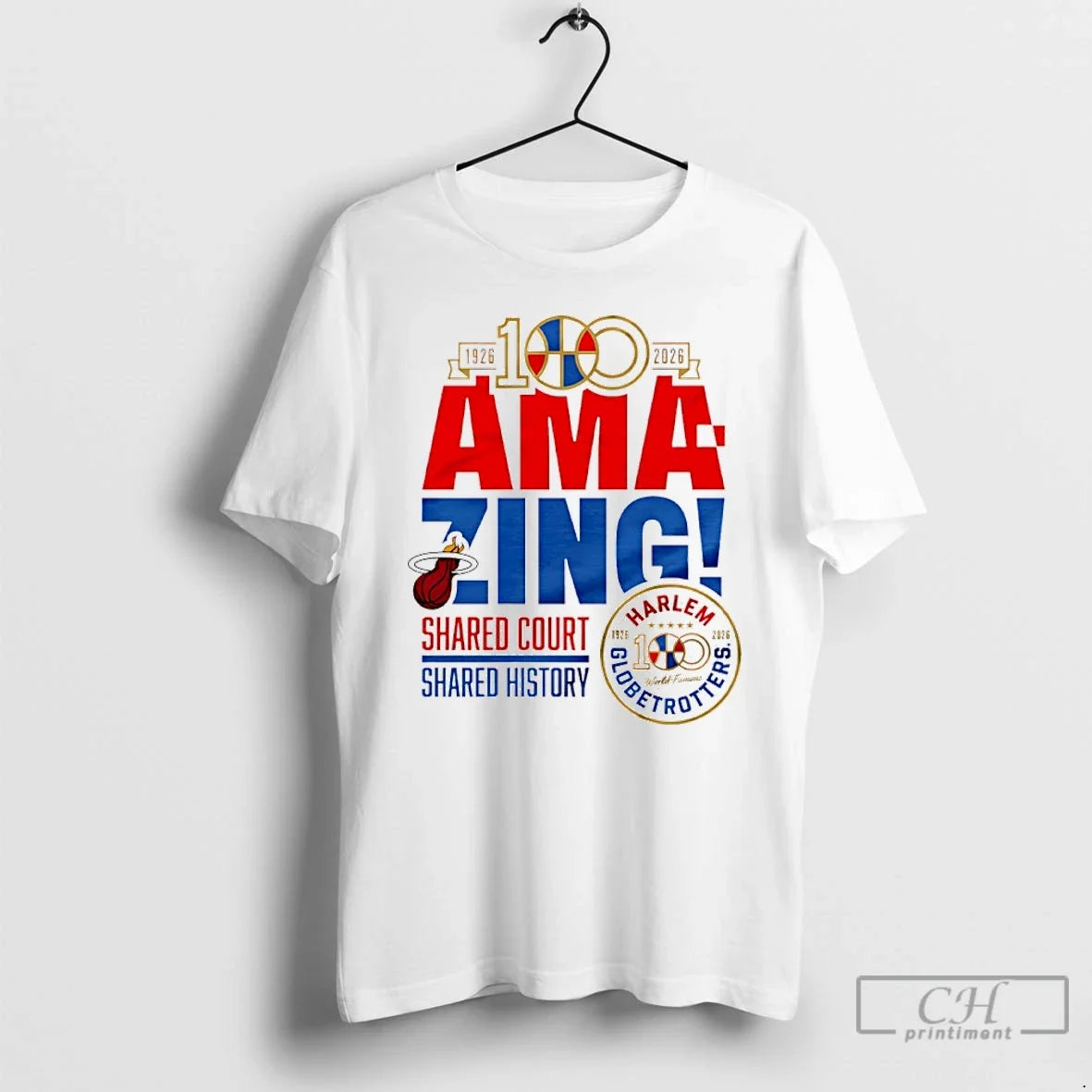 Classic Miami Heat X Harlem Globetrotters Amazing 100 Year 1926 2026 T-Shirts