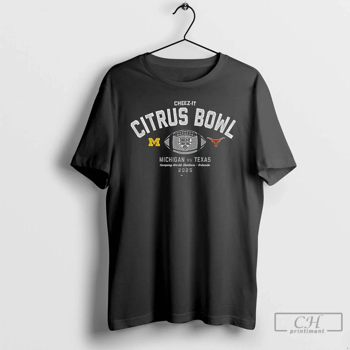 Classic Michigan Wolverines Vs Texas Longhorns Football Cheez Citrus Bowl 2025 Logo T-Shirts