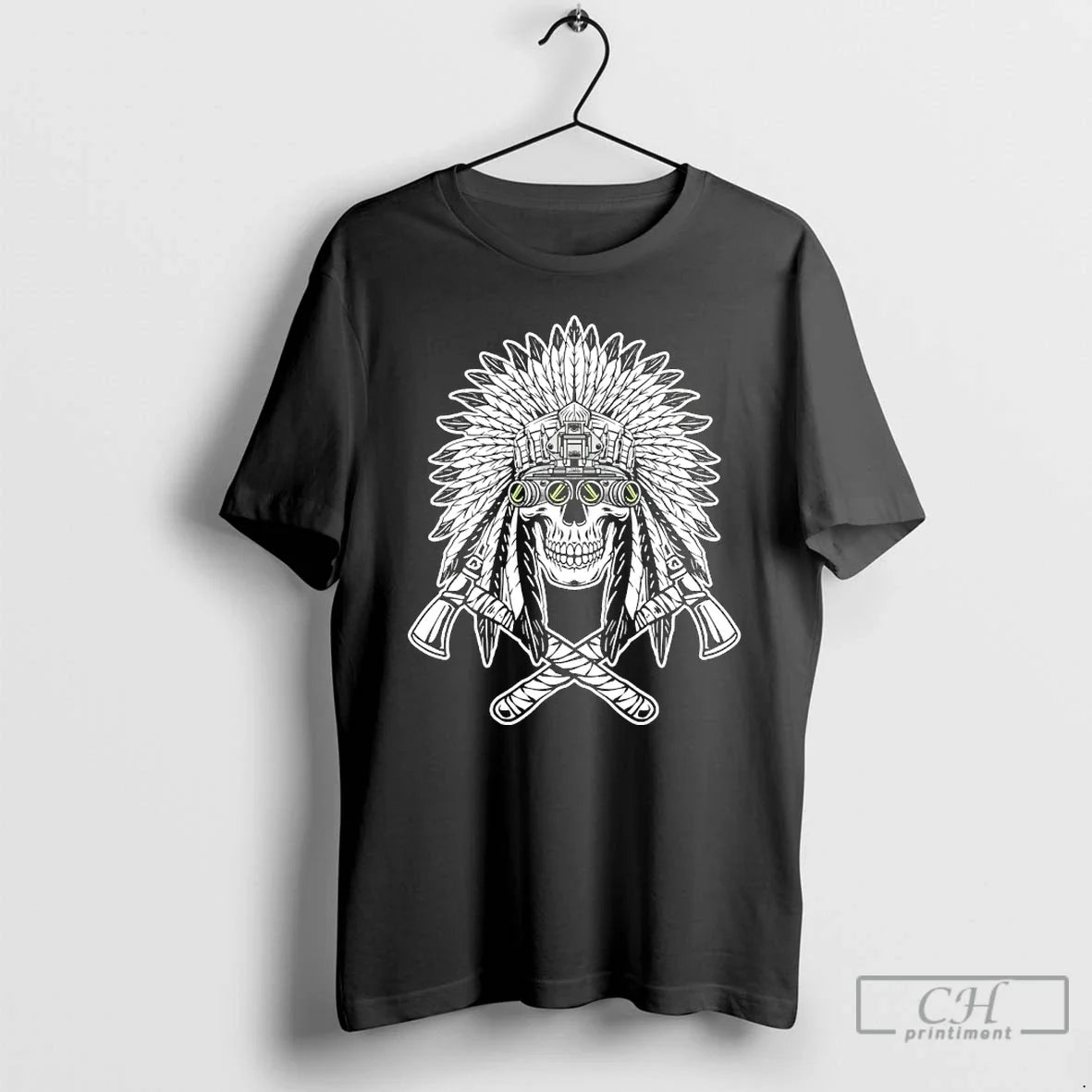 Classic Native American Skull Shadow Scout Warrior