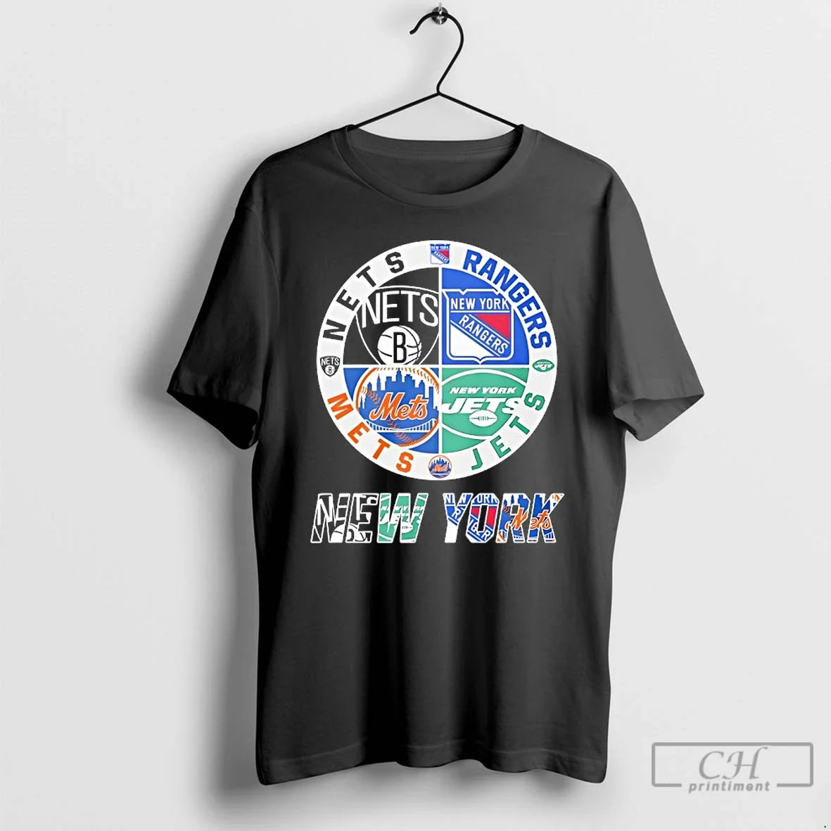 Classic New York Jets New York Nets New York Mets New York Rangers Mashup T-Shirts