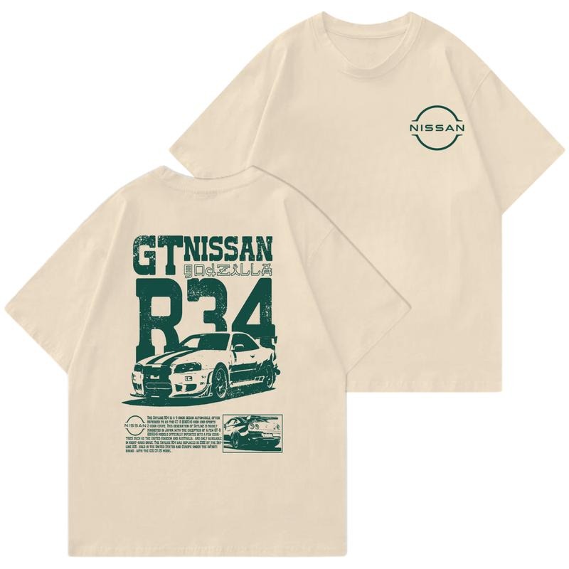 Classic Nissann GT R34 Racing Shirt Car Classic Cotton Menswear Womenswear T-Shirts