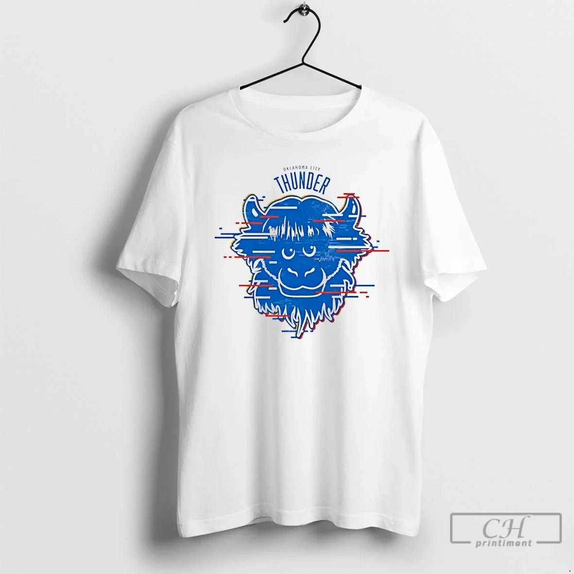 Classic Okc Thunder Rumble Glitch Mascot T-Shirts