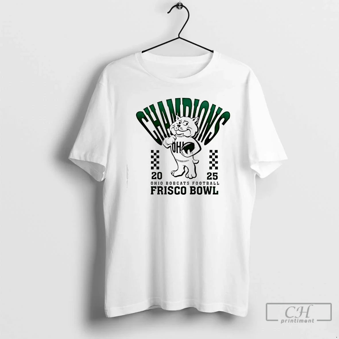 Classic Ohio Bobcats Football Frisco Bowl Champions 2025 Mascot T-Shirts