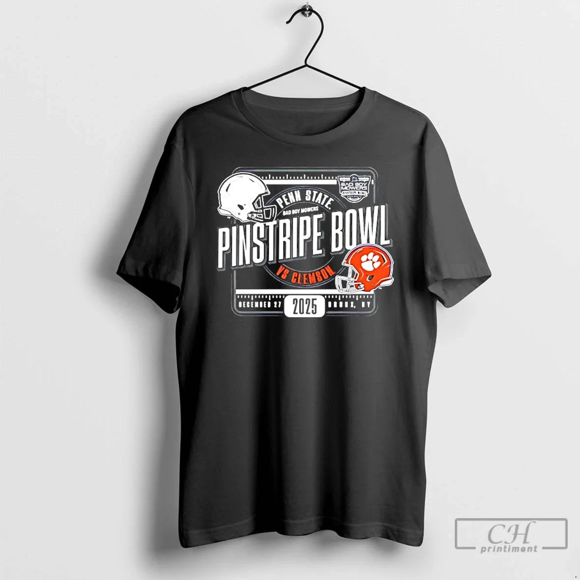 Classic Penn State Vs Clemson 2025 Bad Boy Mowers Pinstripe Bowl Helmets T-Shirts