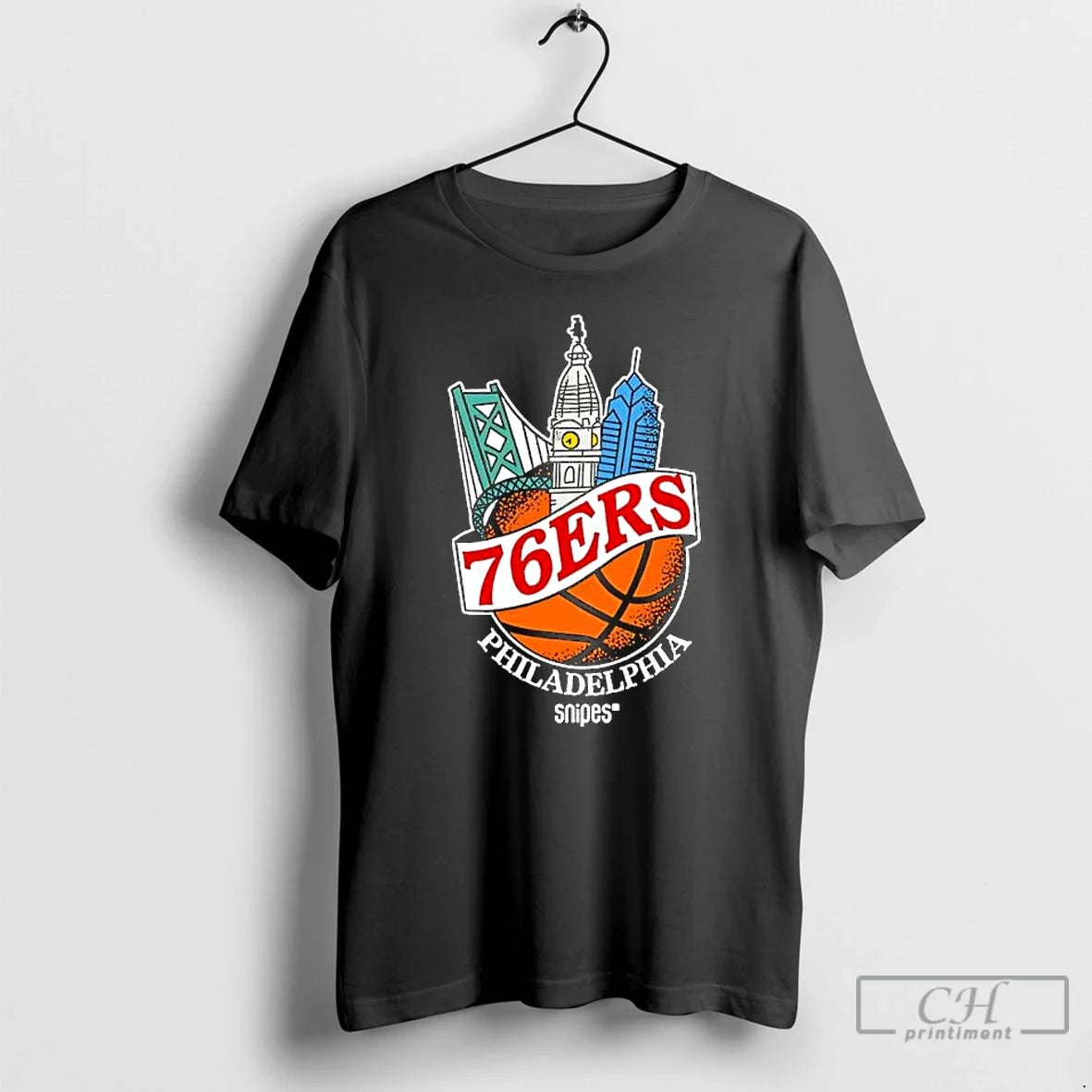 Classic Philadelphia 76ers Snipes Benjamin Franklin Bridge Philadelphia City Hall Tower T-Shirts