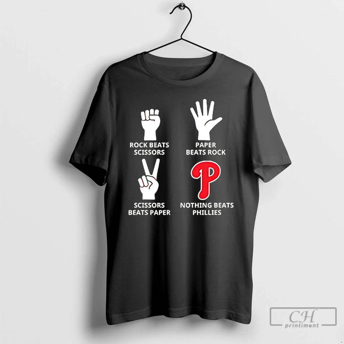 Classic Philadelphia Phillies Nothing Beats Rock Beats Scissors Paper Beats Rock Scissors Beats Paper T-Shirts
