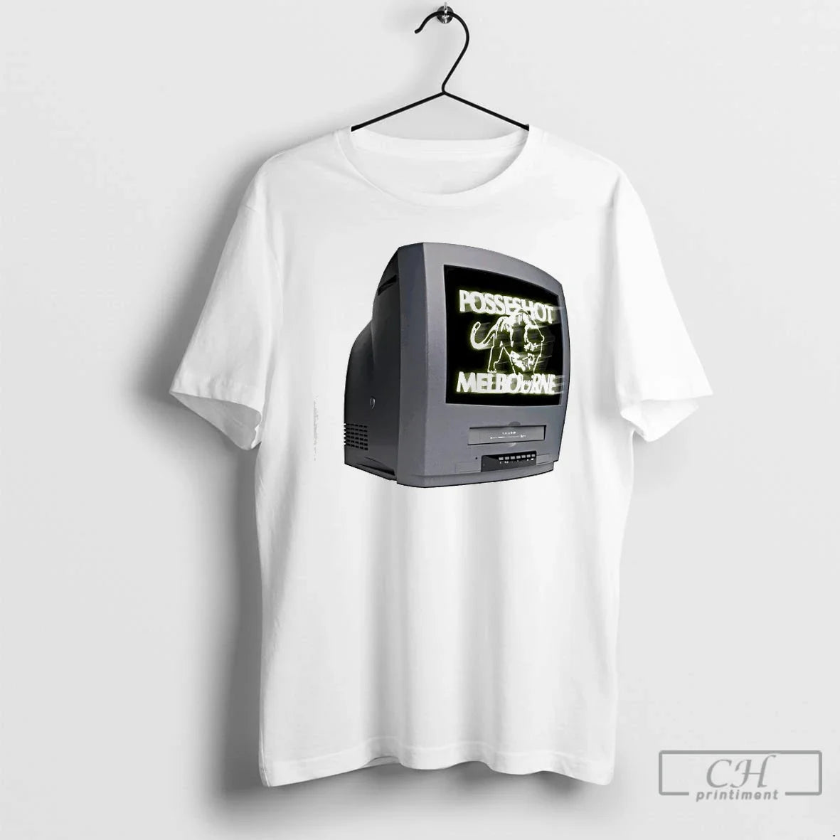 Classic Posseshot Melbourne Tv Glow Front Print T-Shirts