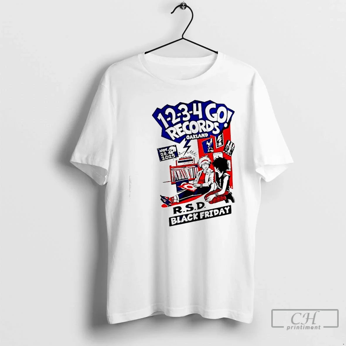 Classic Rsd Black Friday 1 2 3 4 Go Records November 28th 2025 Oakland T-Shirts