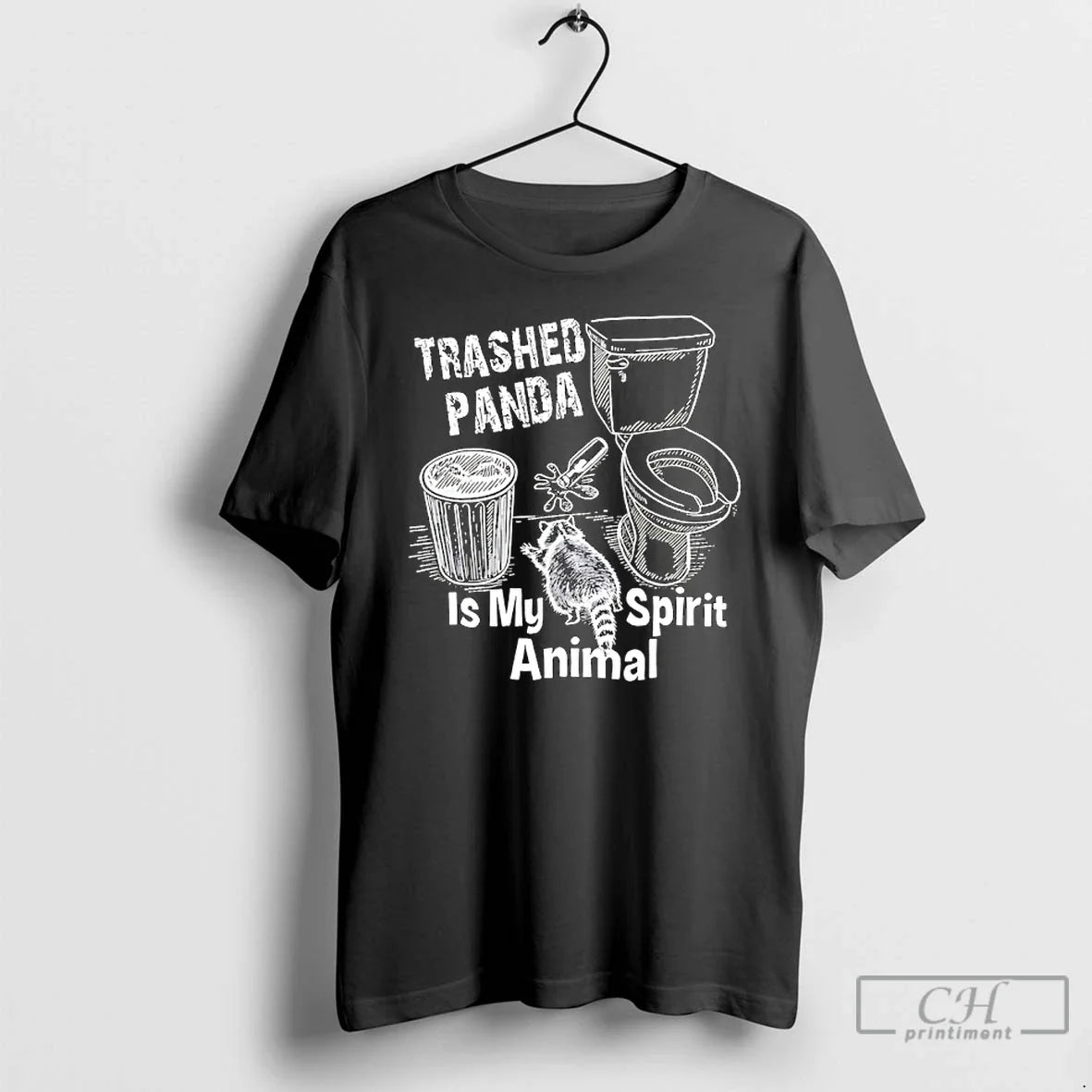 Classic Racoon Drunk Trashed Panda Is My Spirit Animal Meme T-Shirts