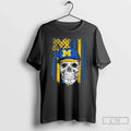 Classic Skull Wearing Cap Michigan Wolverines Us Flag T-Shirts