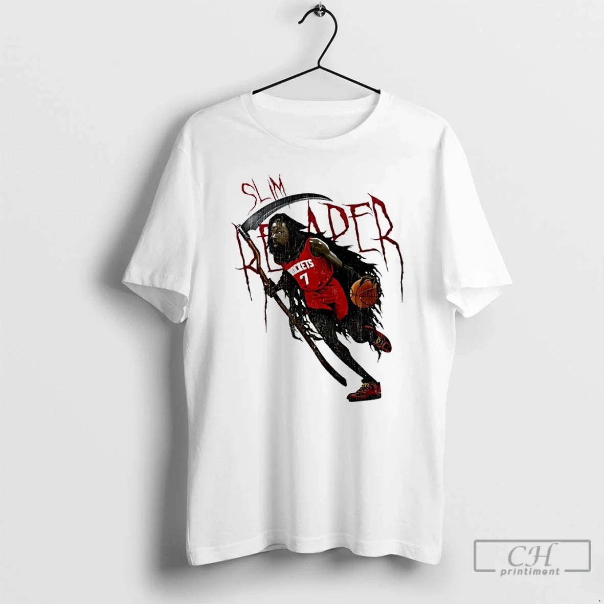 Classic Slim Reaper Kevin Durant Houston Rockets Basketball T-Shirts