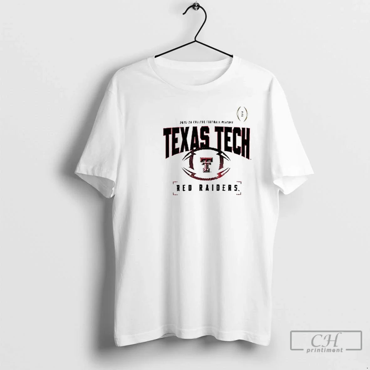 Classic Texas Tech College Football Playoff 2025 2026 Bound Circle White T-Shirts