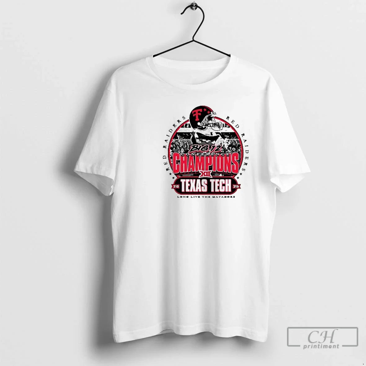 Classic Texas Tech Red Raiders 2025 Big 12 Champions Parade Triblend Circle White T-Shirts