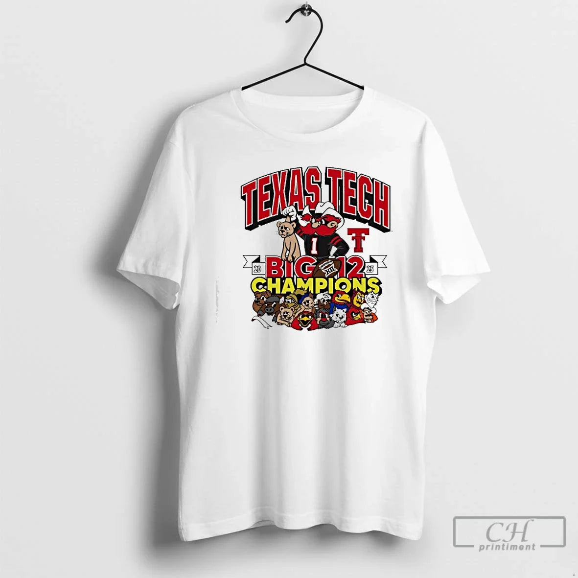 Classic Texas Tech Red Raiders Big 12 Football Champs Mascots Winner T-Shirts