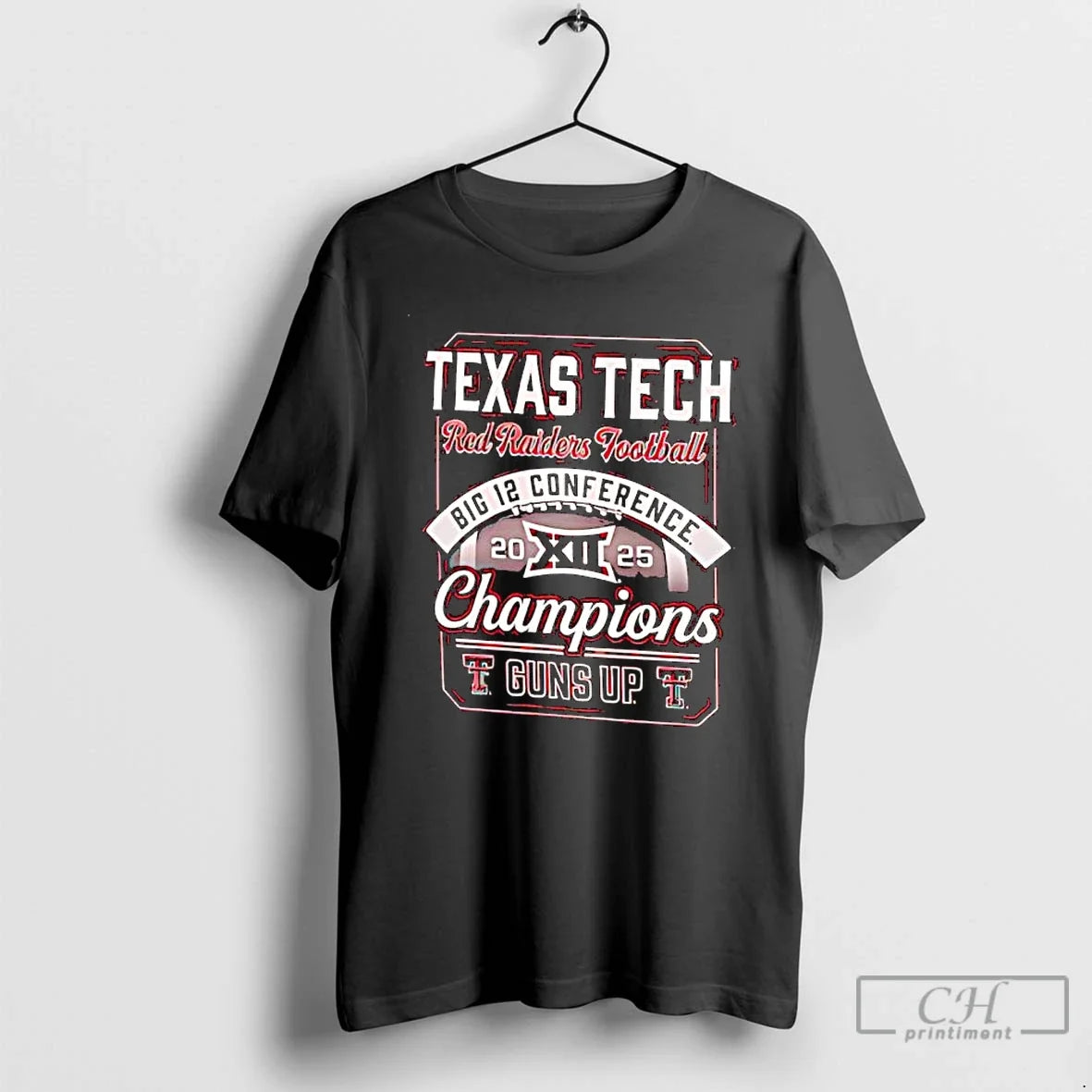 Classic Texas Tech Red Raiders Football Big 12 Conference Champs Guns Up 2025 T-Shirts